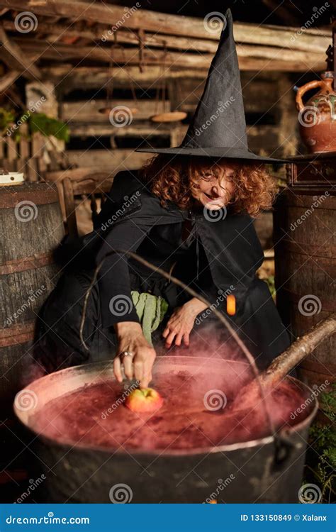 Witch costume with boiling pot